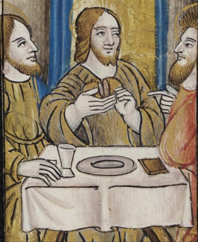 Miniature showing the Supper a
